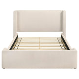 Alamosa Queen Boucle Upholstered Wingback Platform Bed White view 4