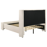 Alamosa Queen Boucle Upholstered Wingback Platform Bed White view 5