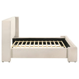 Alamosa Queen Boucle Upholstered Wingback Platform Bed White view 6