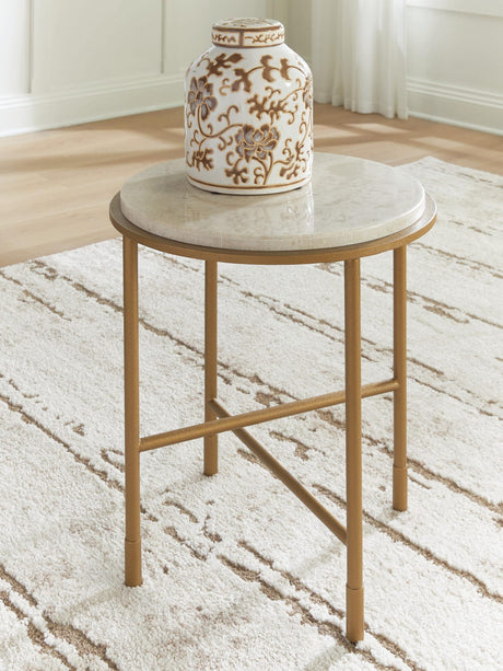 Alben Antique Gold End Table from Decor Furniture