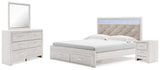 Altyra White Upholstered Storage Bedroom Set view 2