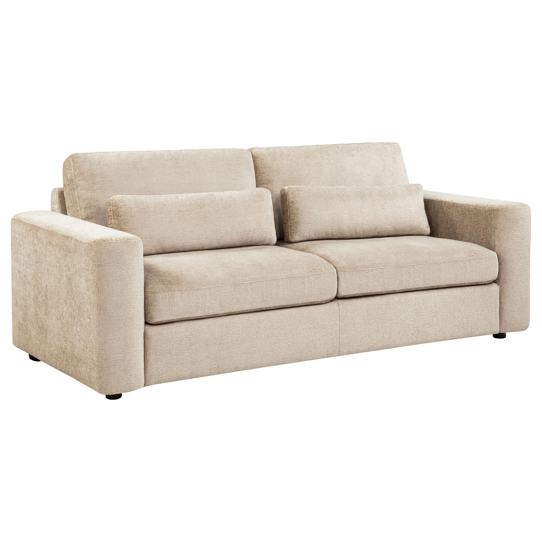 Amador 2-piece Chenille Upholstered Track Arm Sofa Set Camel view 3