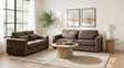 Amador 2-piece Chenille Upholstered Track Arm Sofa Set Chocolate from Decor Furniture
