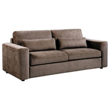 Amador 2-piece Chenille Upholstered Track Arm Sofa Set Chocolate view 3