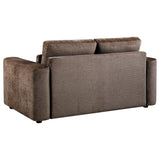 Amador 2-piece Chenille Upholstered Track Arm Sofa Set Chocolate view 6