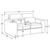 Amador 2-piece Chenille Upholstered Track Arm Sofa Set Chocolate view 9