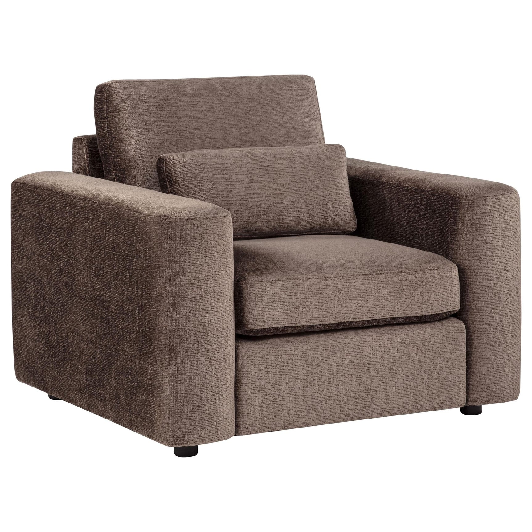 Amador 3-piece Chenille Upholstered Track Arm Sofa Set Chocolate view 7
