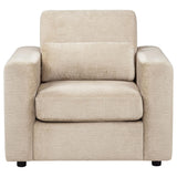 Amador Chenille Upholstered Track Arm Accent Chair Camel view 3