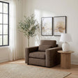 Amador Chenille Upholstered Track Arm Accent Chair Chocolate view 2