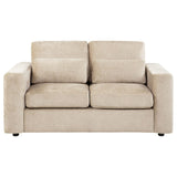 Amador Chenille Upholstered Track Arm Loveseat Camel view 3