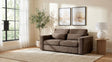 Amador Chenille Upholstered Track Arm Loveseat Chocolate view 2