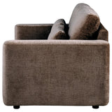 Amador Chenille Upholstered Track Arm Loveseat Chocolate view 5