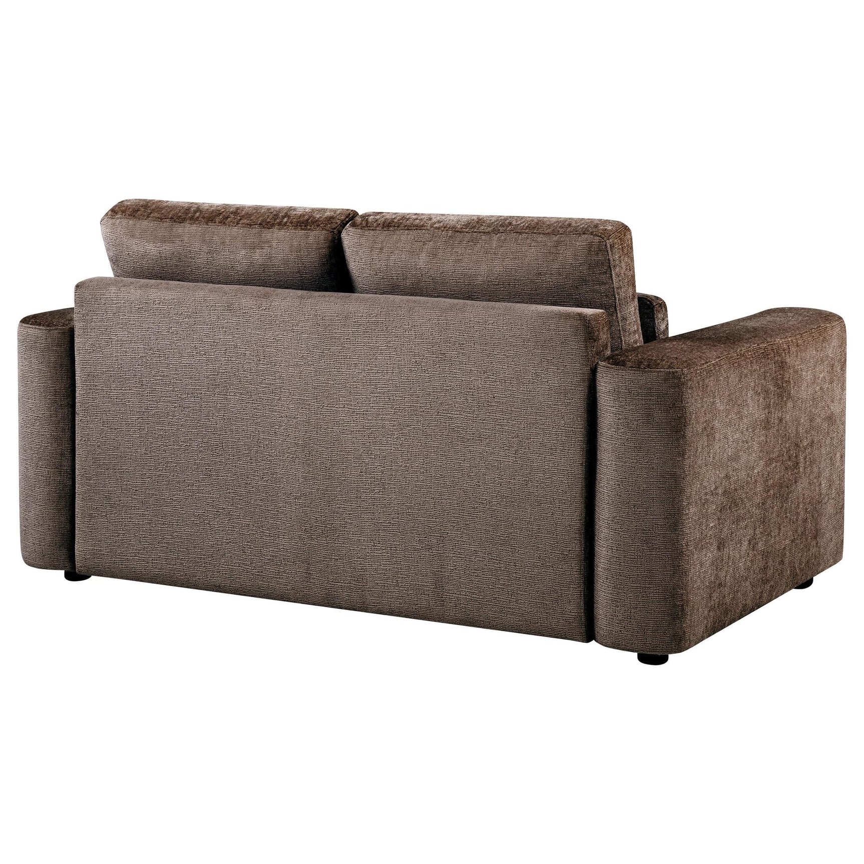 Amador Chenille Upholstered Track Arm Loveseat Chocolate view 7