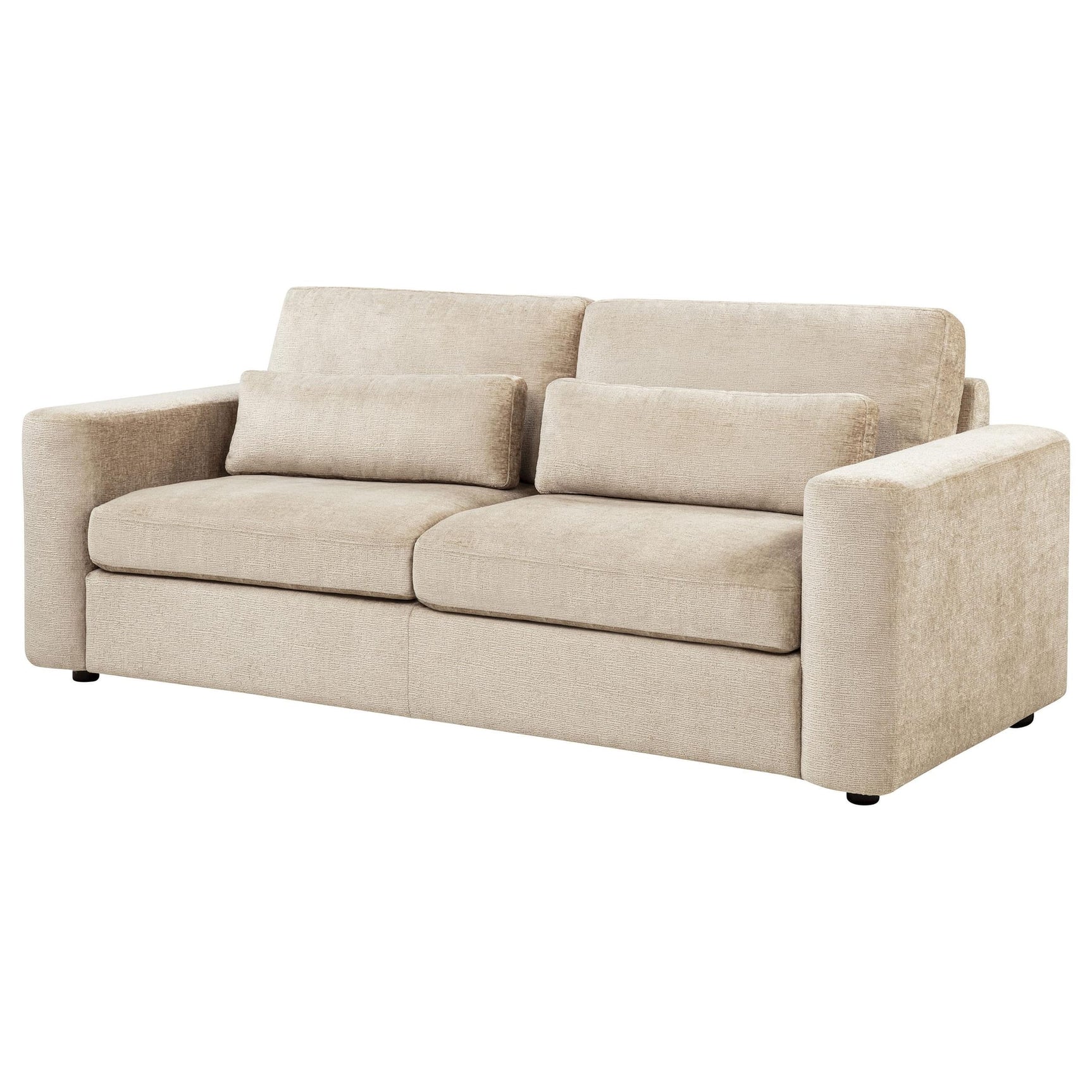 Amador Chenille Upholstered Track Arm Sofa Camel view 4