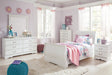 Anarasia White Sleigh Bedroom Set - Queen, Full, or Twin Queen 3: Bed, Dresser, Mirror from Decor Furniture