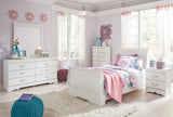 Anarasia White Sleigh Bedroom Set - Queen, Full, or Twin Queen 3: Bed, Dresser, Mirror from Decor Furniture