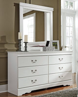 Anarasia White Sleigh Bedroom Set - Queen, Full, or Twin Queen 4: Bed, Dresser, Mirror, NightStand from Decor Furniture
