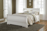 Anarasia White Sleigh Bedroom Set Queen 4: Bed, Dresser, Mirror, NightStand from Decor Furniture