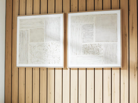 Andorfield Beige/Black/White Wall Art (Set of 2) from Decor Furniture