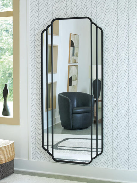 Antigone Black Floor Mirror from Decor Furniture