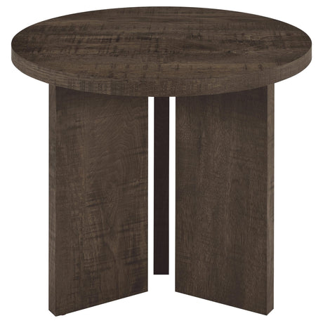 Aragon 2-Piece Round Coffee and End Table Set Dark Rustic Mango view 4