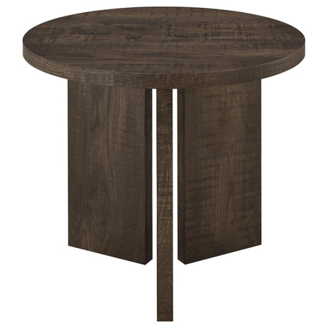 Aragon 2-Piece Round Coffee and End Table Set Dark Rustic Mango view 6