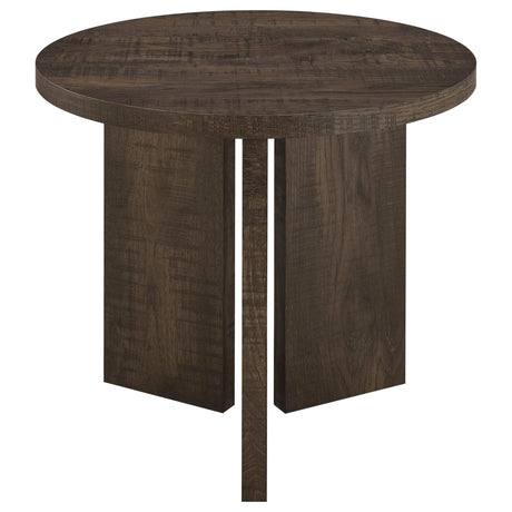 Aragon 2-Piece Round Coffee and End Table Set Dark Rustic Mango view 7