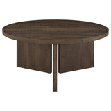 Aragon 2-Piece Round Coffee and End Table Set Dark Rustic Mango view 12