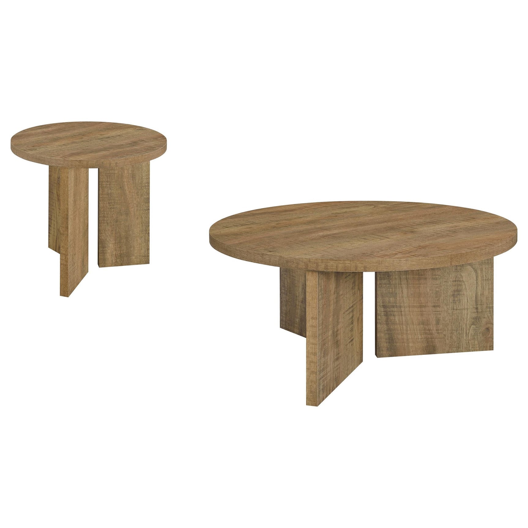Aragon 2-Piece Round Coffee and End Table Set Mango view 2