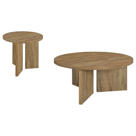 Aragon 2-Piece Round Coffee and End Table Set Mango view 2
