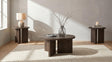 Aragon 3-Piece Round Coffee and End Table Set Dark Rustic Mango from Decor Furniture