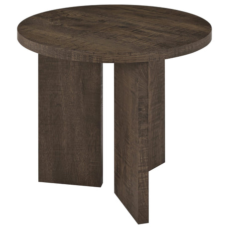 Aragon 3-Piece Round Coffee and End Table Set Dark Rustic Mango view 5