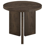Aragon 3-Piece Round Coffee and End Table Set Dark Rustic Mango view 7