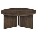 Aragon 3-Piece Round Coffee and End Table Set Dark Rustic Mango view 9