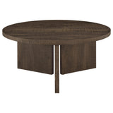 Aragon 3-Piece Round Coffee and End Table Set Dark Rustic Mango view 11