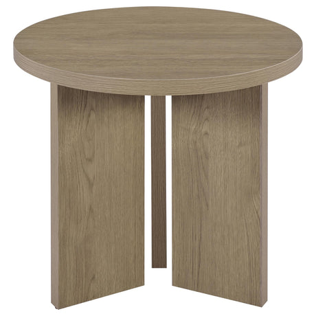 Aragon 3-Piece Round Coffee and End Table Set Latte view 4