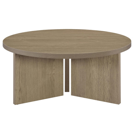 Aragon 3-Piece Round Coffee and End Table Set Latte view 9