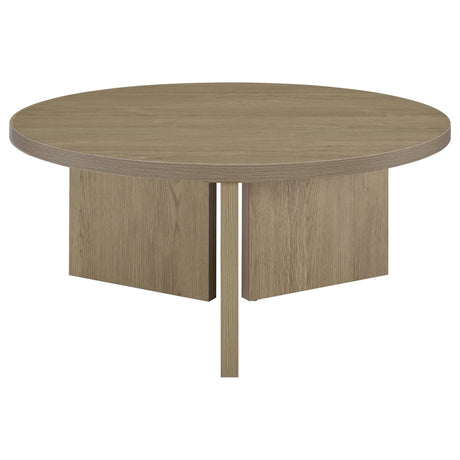 Aragon 3-Piece Round Coffee and End Table Set Latte view 11