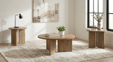 Aragon 3-Piece Round Coffee and End Table Set Mango from Decor Furniture