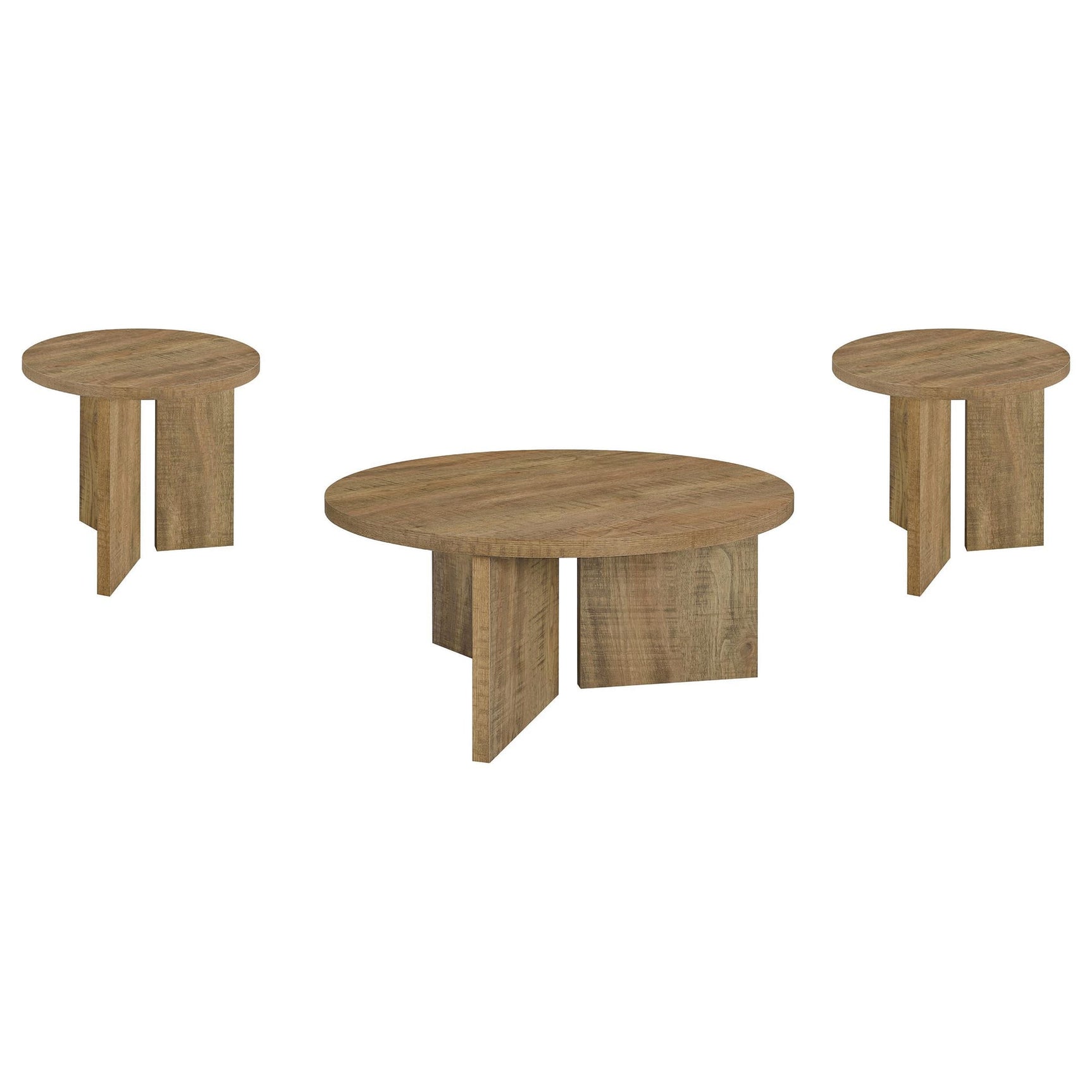 Aragon 3-Piece Round Coffee and End Table Set Mango view 2