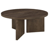 Aragon Round Panel Base Coffee Table Dark Rustic Mango from Decor Furniture