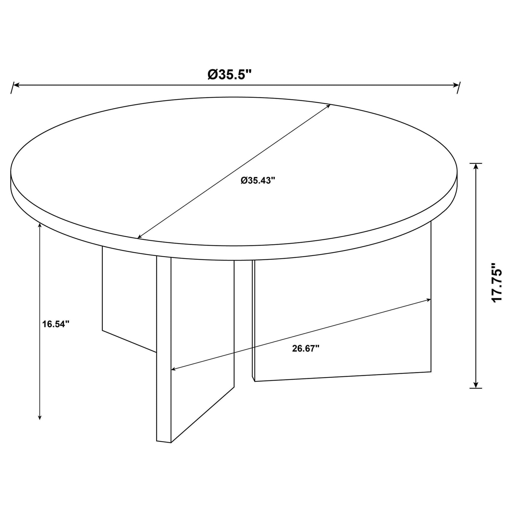 Aragon Round Panel Base Coffee Table Dark Rustic Mango view 8