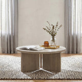 Aragon Round Panel Base Coffee Table Latte view 2