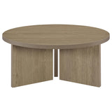 Aragon Round Panel Base Coffee Table Latte view 3