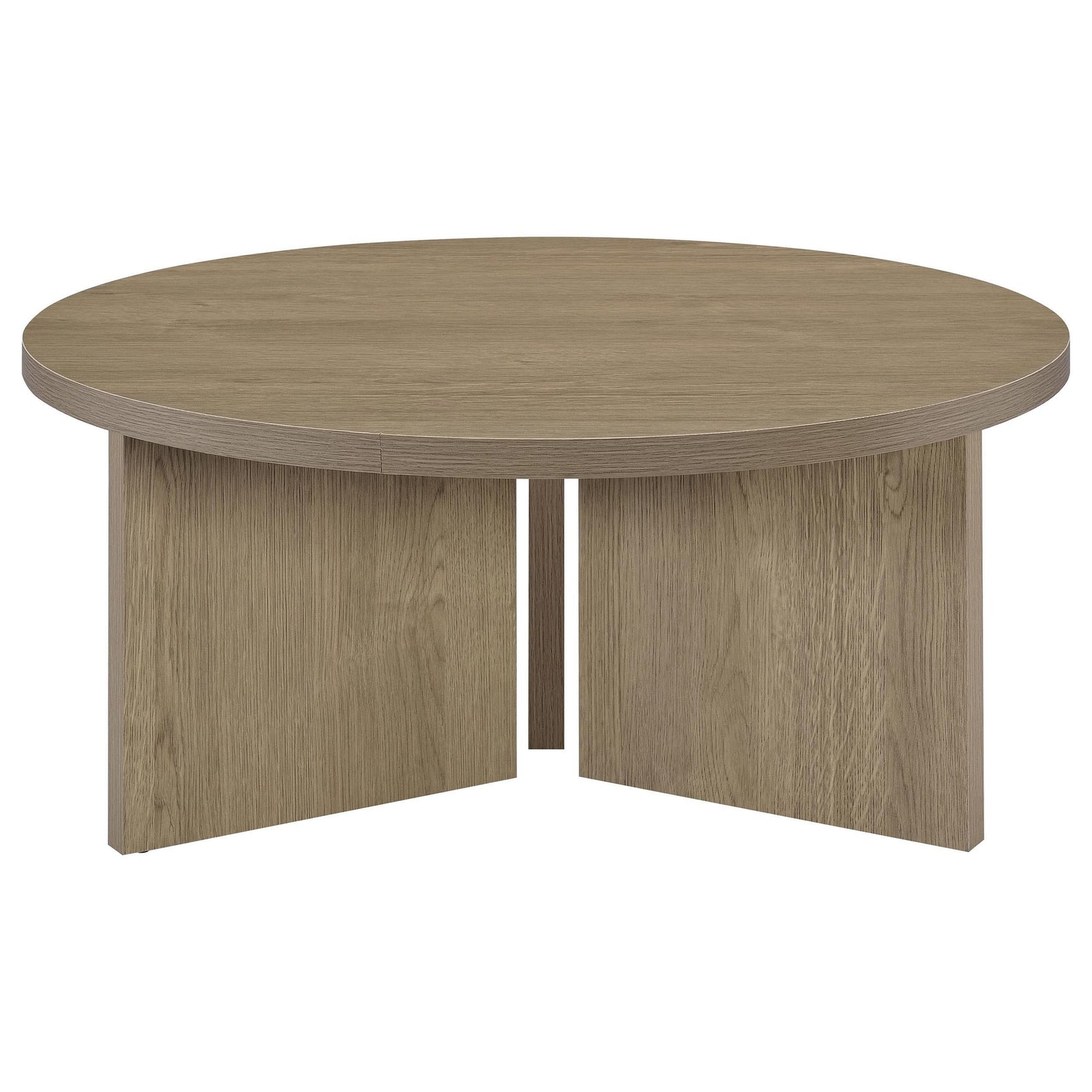 Aragon Round Panel Base Coffee Table Latte view 3