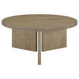 Aragon Round Panel Base Coffee Table Latte view 5