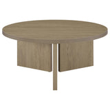 Aragon Round Panel Base Coffee Table Latte view 6