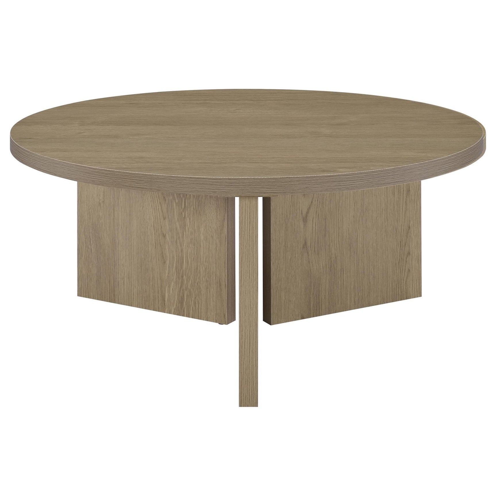 Aragon Round Panel Base Coffee Table Latte view 6