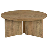 Aragon Round Panel Base Coffee Table Mango view 3