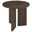 Aragon Round Panel Base End Table Dark Rustic Mango from Decor Furniture